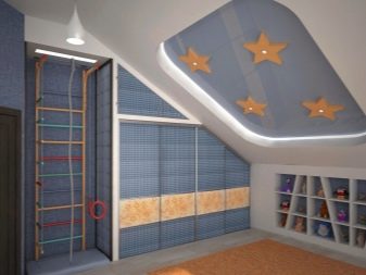 Дизайн интерьера детской комнаты на мансардном этаже для мальчика или девочки: фото-идеи