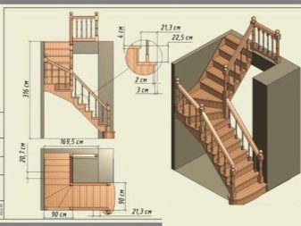 Двухмаршевая деревянная лестница с площадкой своими руками