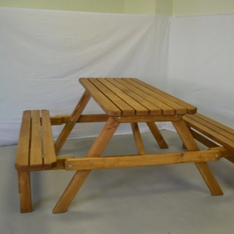 Садовая скамья со столиком в стиле адирондак своими руками