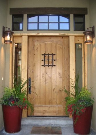 Различия дверей из дерева по типу древесины, порядок установки на входе, утепление, отделка