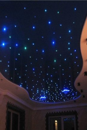 Потолки в виде звездного неба в интерьере