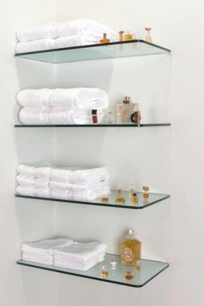 Стеклянные полки для ванной комнаты: советы по выбору и особенности размещения