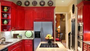 Красная кухня в дизайне интерьера