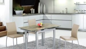 Стеклянные столы для кухни: виды, дизайн и примеры в интерьере