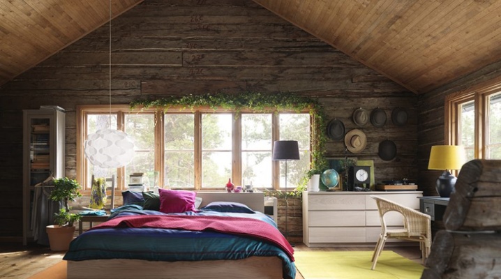 Дизайн деревянного дома спальня