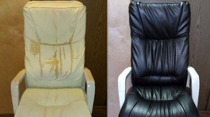 Перетяжка офисного кресла кожей своими руками
