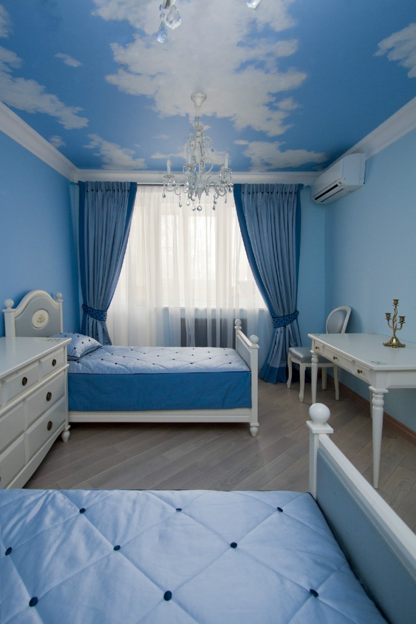  обои в спальне (29 фото): дизайн интерьера в голубых тонах .