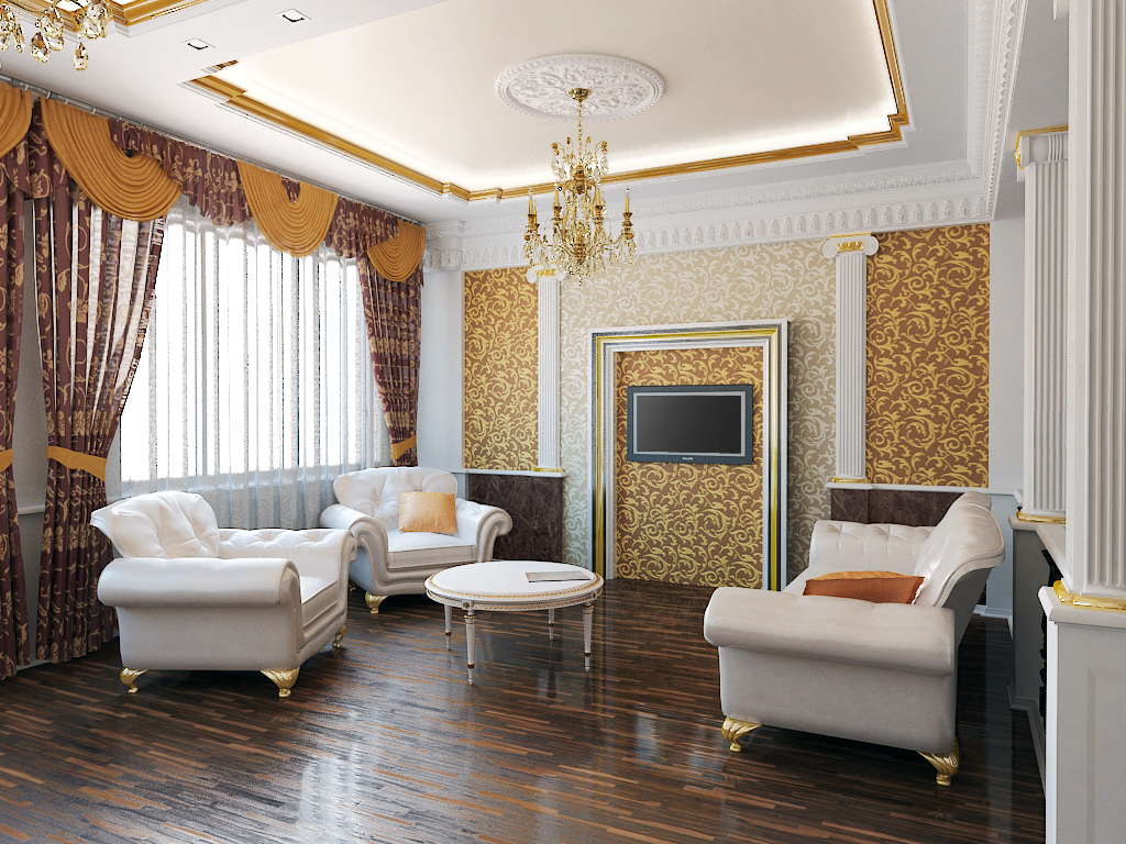 Мебель из массива для гостиной в классическом стиле