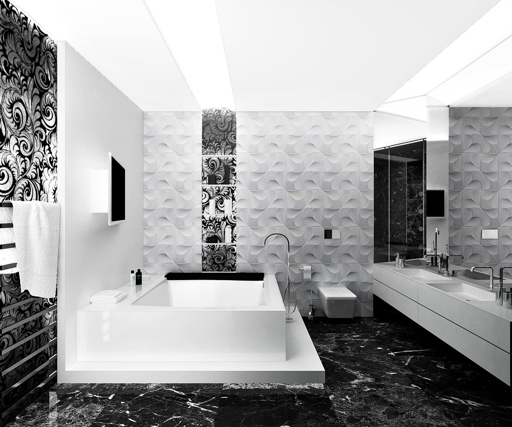 Черно белый цвет в ванной. Черно-белая ванная комната. Черно белые Ванные комнаты. Черно белая плитка. Плитка для ванной комнаты черно-белая.