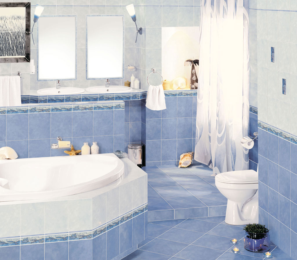 Ванна Плитка Фото Синяя