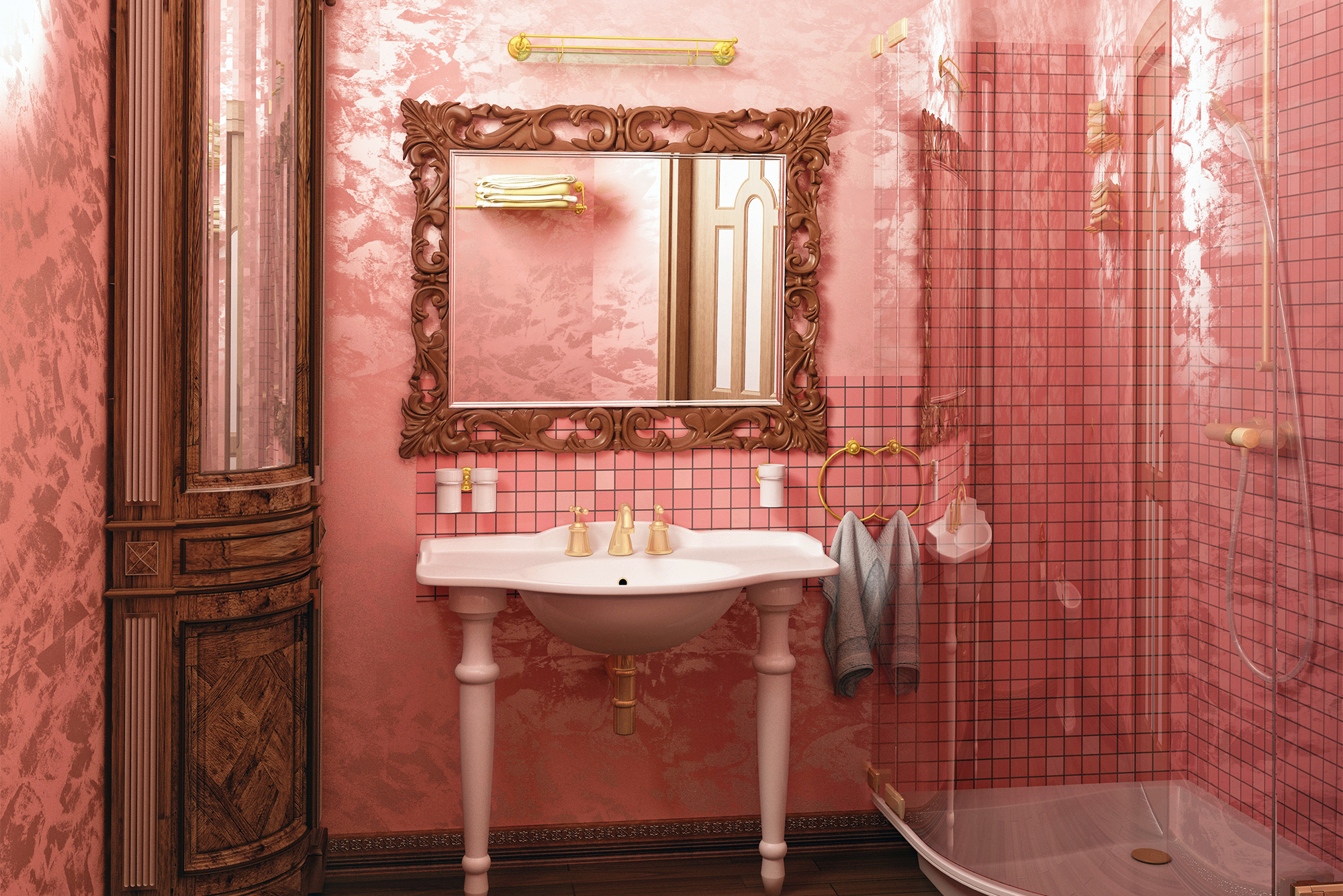 Розовая плитка для ванной: виды и нюансы выбора.