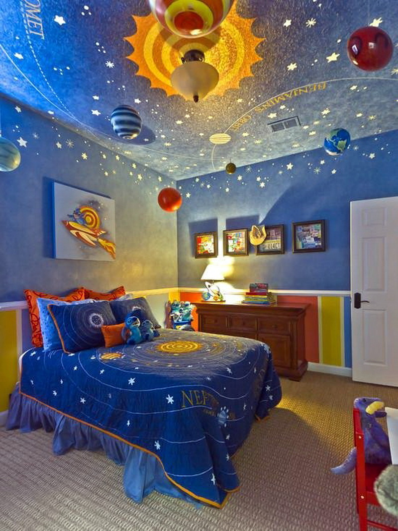 Потолок в детской комнате — 70 фото лучших идей для девочек и мальчиков