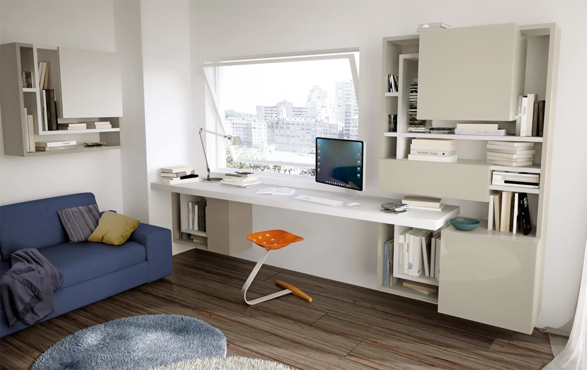 Письменный стол в спальне. Современный письменный стол. Компьютерный стол в интерьере. Письменный стол в интерьере. Дизайнерский письменный стол.
