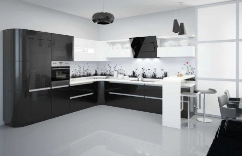  Kuhinje u crno-crno-bijeloj boji u unutrašnjosti - savjeti, fotografije