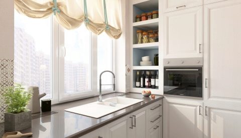 Kuhinja s umivaonikom kraj prozora: 7 koraka od sna do njegove realizacije