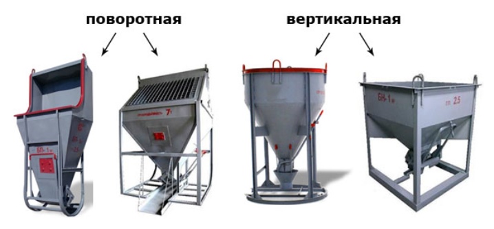 Виды бадьи для бетона