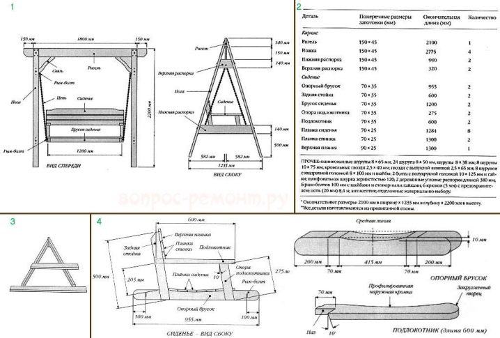 Садовые качели парадиз из профильной трубы своими руками чертежи фото