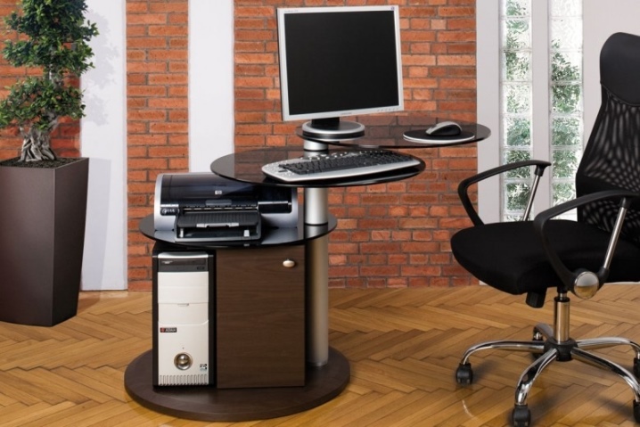 Стол для принтера и ноутбука малогабаритный с ящиками