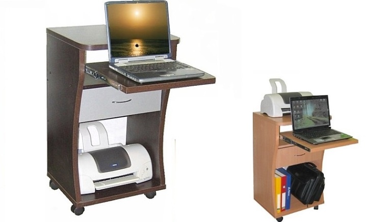 Стол для принтера и ноутбука малогабаритный с ящиками