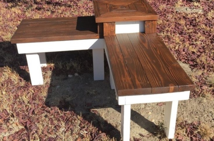 Садовая скамья со столиком в стиле адирондак своими руками